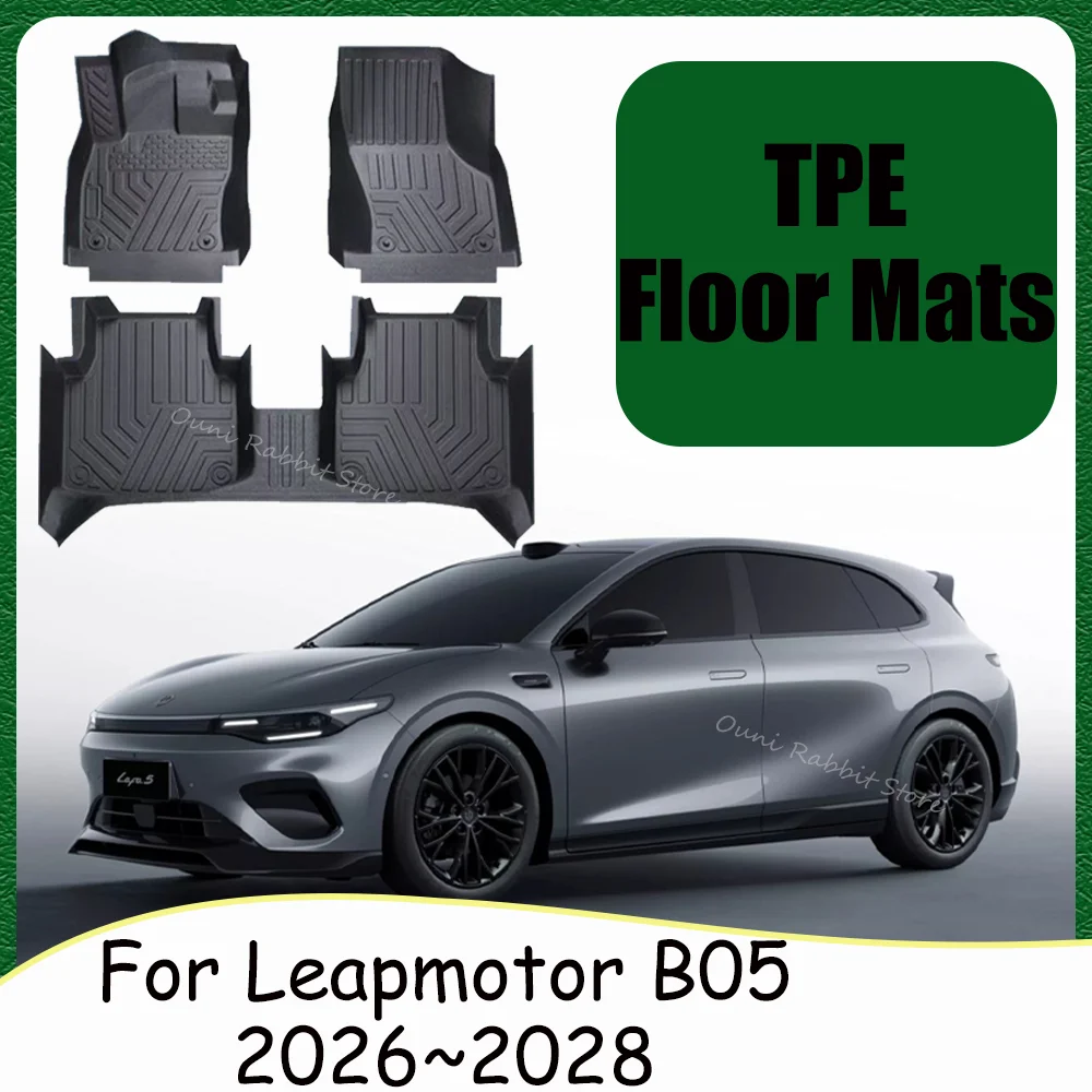 Фото Для Leapmotor B05 Lafa 5 2026 ~ 2022 2027 автомобильные коврики из ТПЭ с левым рулем, устойчивые к царапинам ковры, защита коврика, аксессуары для интерьера №1