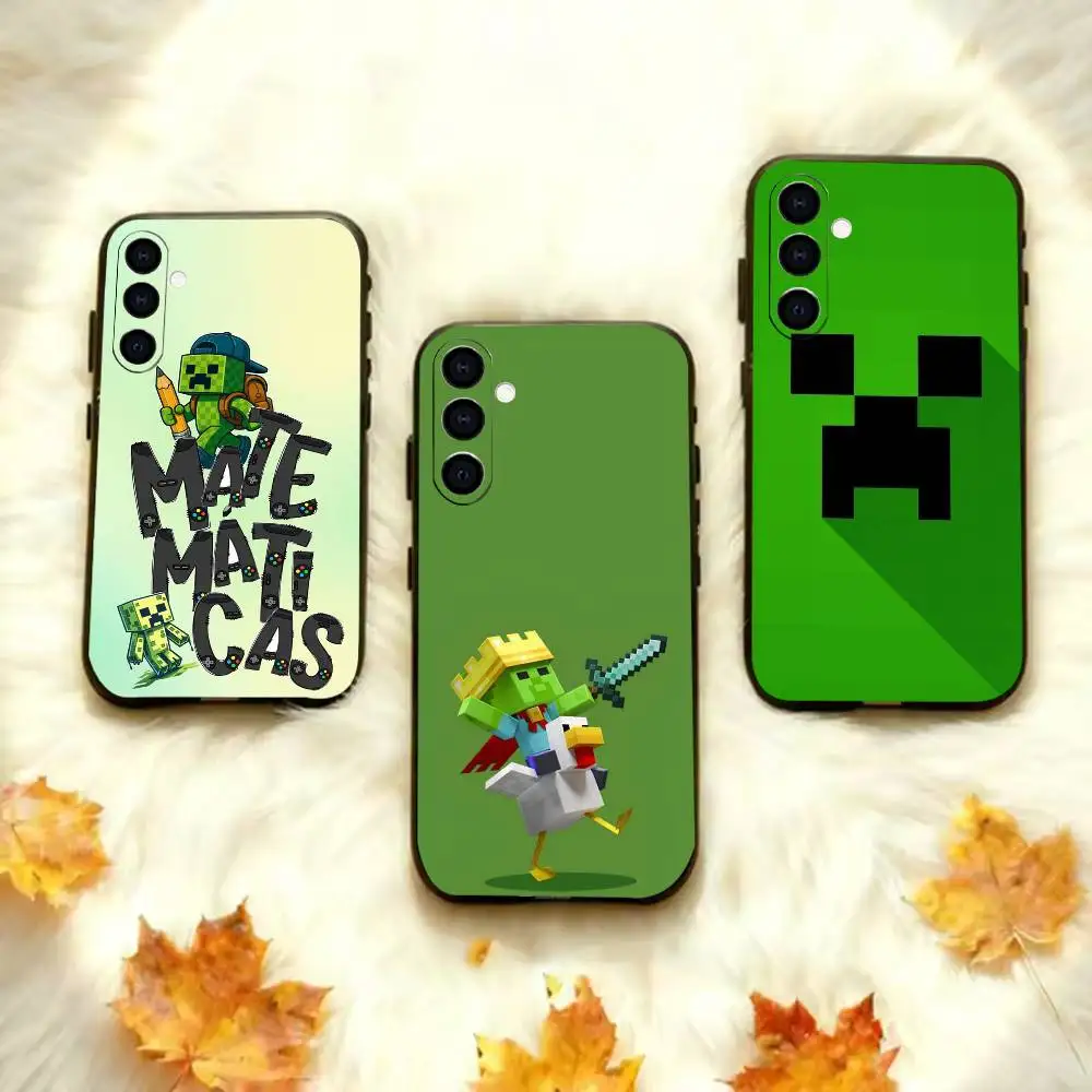 Фото Чехол для телефона Y-Green P-Pixel M-Monster C-Creeper для Samsung Galaxy A20, A21s, A22, A31, A32, A52, A53, A72, 73, A80, мягкий черный чехол №1