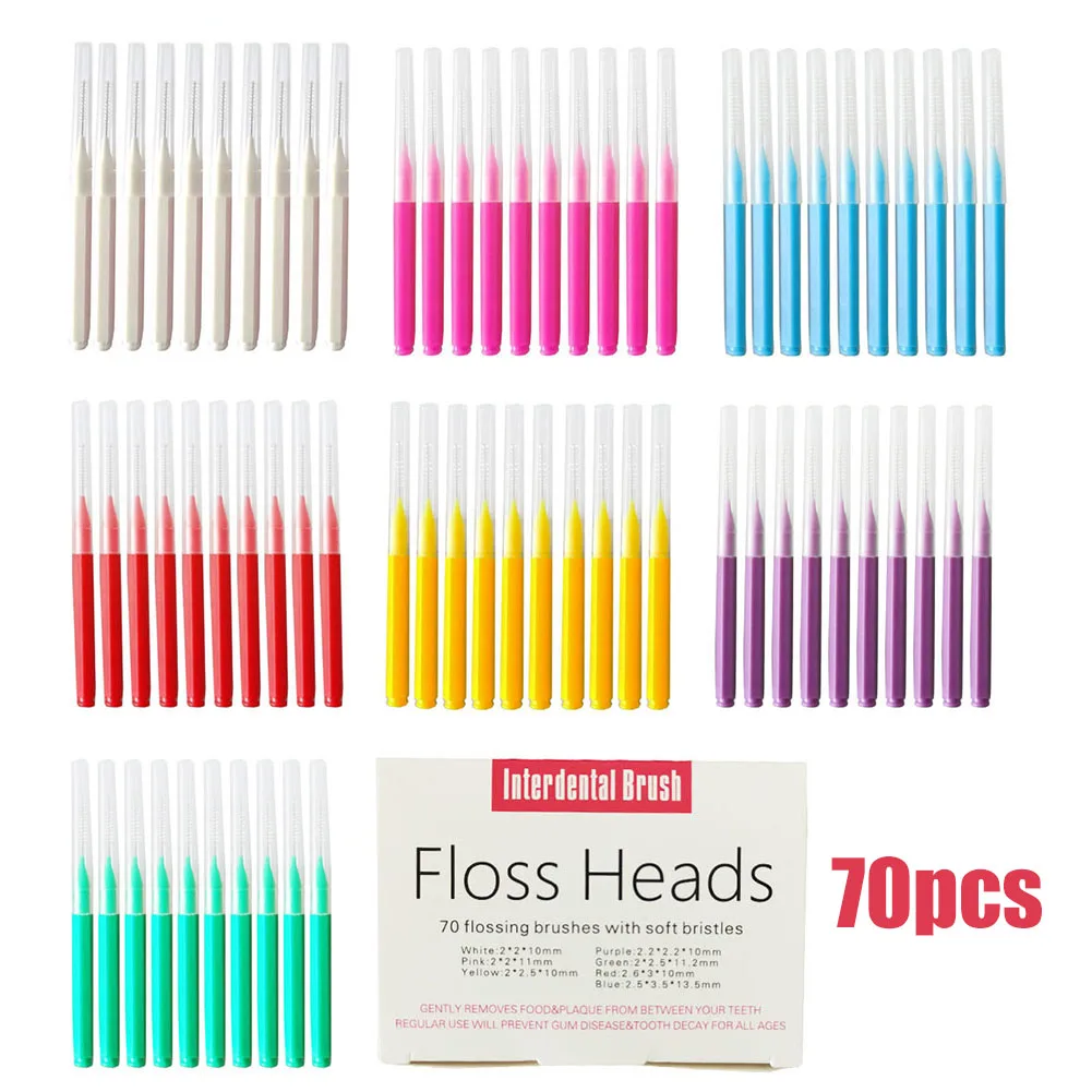 

70pcs/set I Shaped Interdental Brush Dental Floss Interdental Cleaners Orthodontic Dental Teeth Brush Toothpick Oral Care Tool