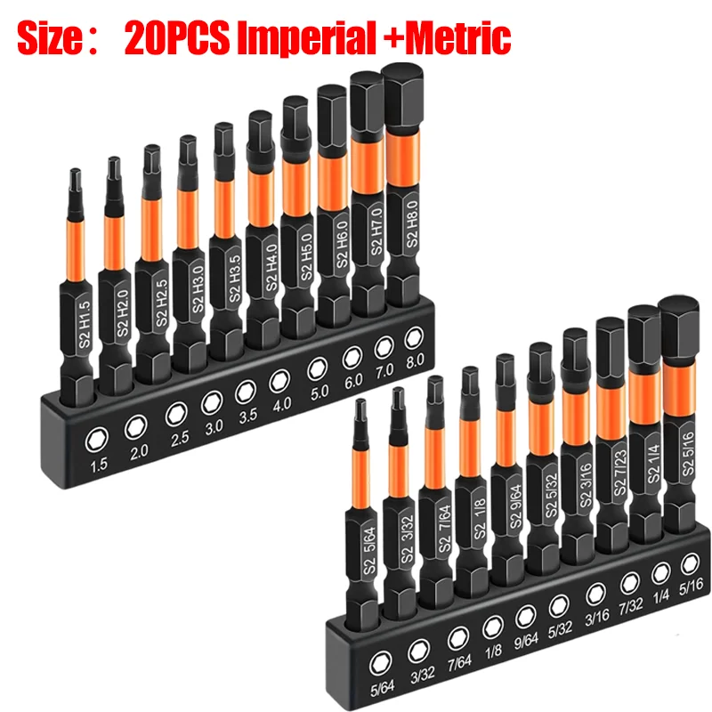 

Набор ударных шестигранных ключей и сверл S2 10/20 шт