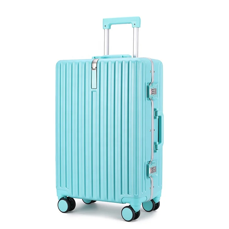 suitcase TSA Lock 360 degree wheel full aluminum travel carry on luggage images - 6