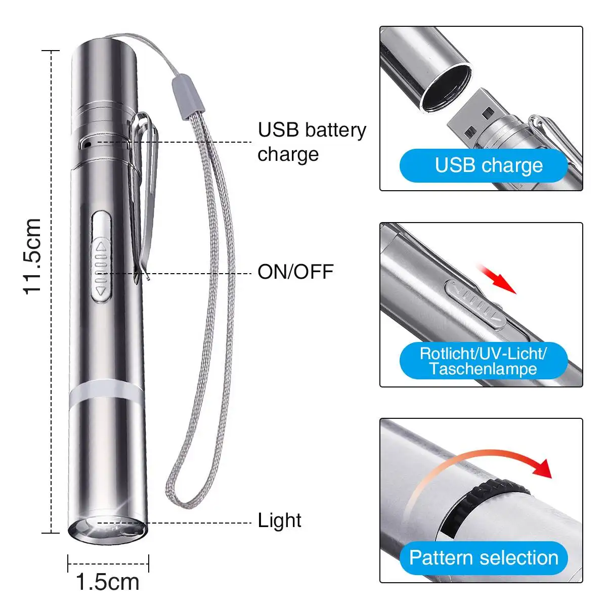 USB Перезаряжаемая Кошачья Игрушка Фонарь Красный Инструмент LED Встроенный Аккумулятор УФ Освещение для Тренировки Домашних Кошек