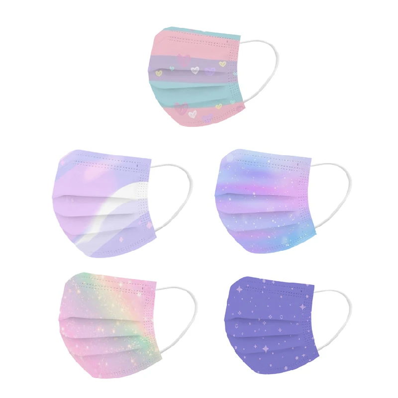 

50-200 шт., одноразовые маски для лица с градиентом звездного неба