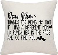 mom throw pillow cover cushion cover pillowcase from daughter son birthday mothers day christmas mother throw pillow cover