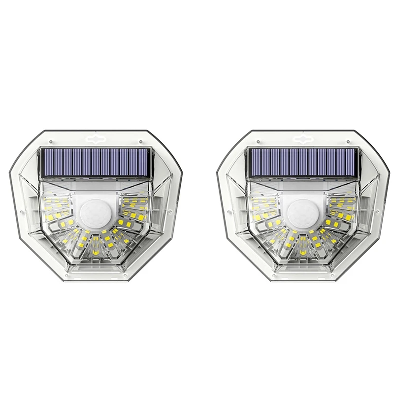 

2PCS Outdoor LED Solar Power Lights PIR Motion Sensor Wall Lamp Garden Landscape