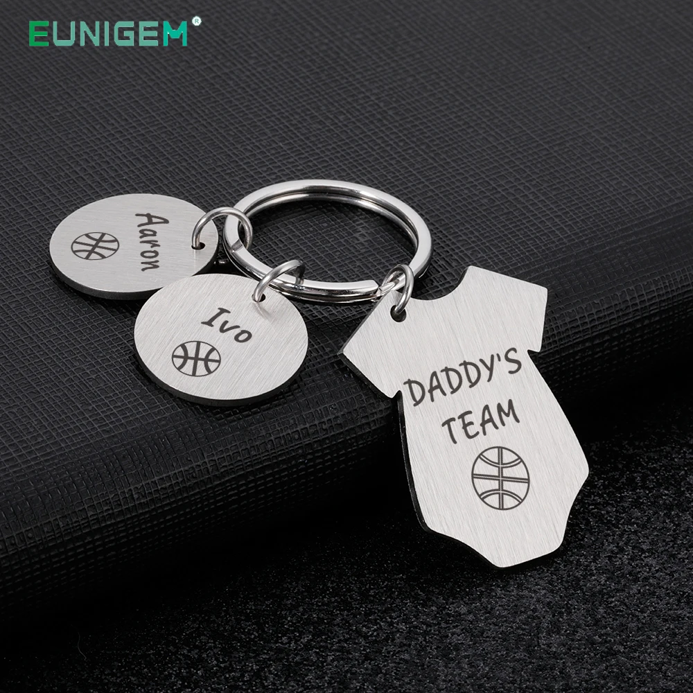 

Speical Keychain Personalized Customized Daddy's Team Keychains Father's Day Birthday Gift for Dear Best Dad Hero Keyrings