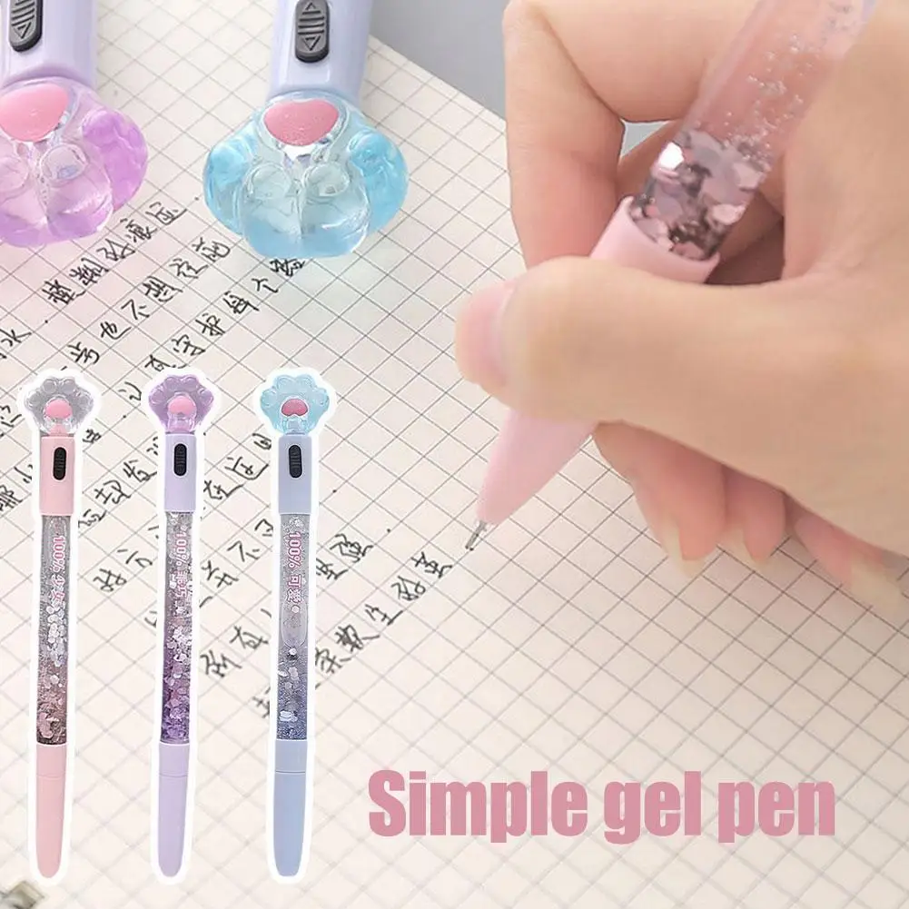

Simple Girl Heart Luminous Quicksand Neutral Pen Cat Luminous Creative Stationery Signature Claw Luminous Pen Pen LED Stude N4N7