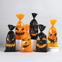 120pcs black orange 6style candy packaging bag diy baked candy cookie grocery bag trick or treat gift bag party decor supplies
