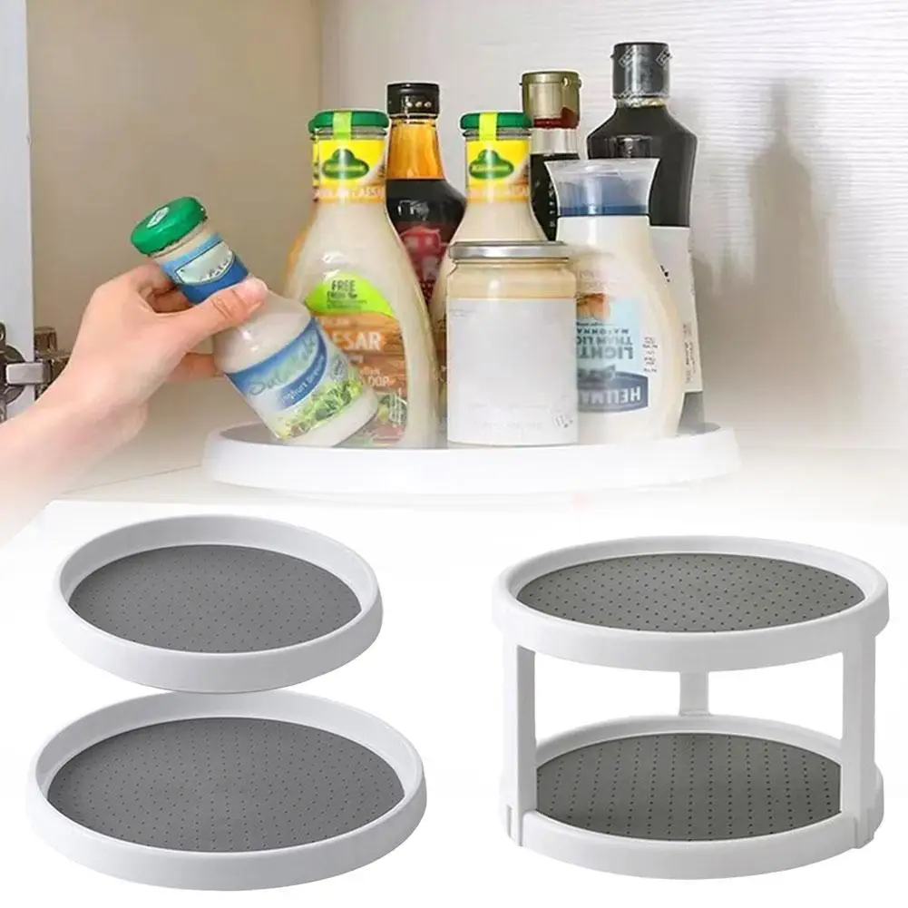 

Attractive Condiment Shelf 3 Sizes Spice Tray Easy Tray Rotating To Spice Use Space-saving Shelf High quality kitchen tools