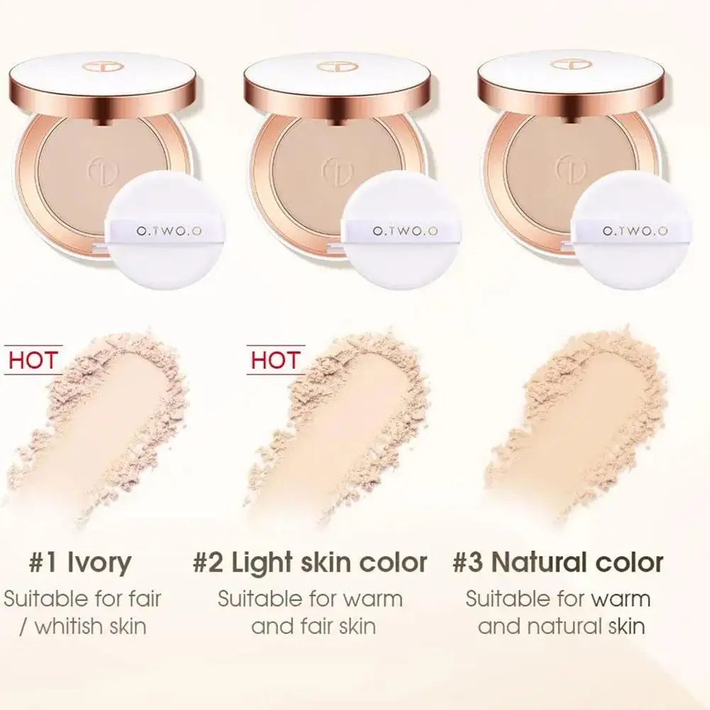 

O.TWO.O 3 Colors Face Setting Powder Cushion Compact Concealer Powder Oil-Control Pressed Smooth Matte Finish Makeup Powder P5E9