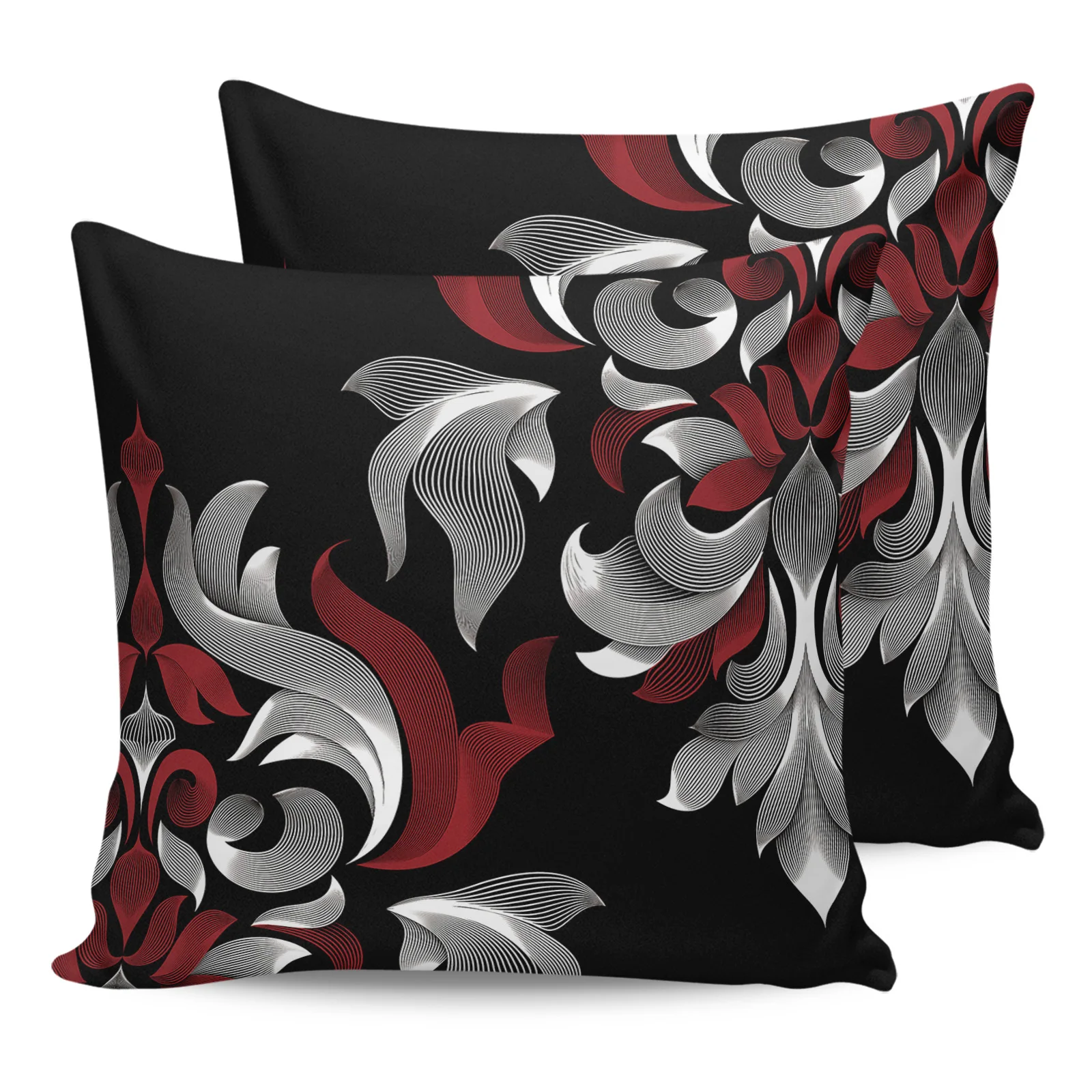 

2PCS Pillowcases Baroque Abstract Flowers Cushion Cover Home Bedding Living Room Decorative Couch Throw Pillow Case