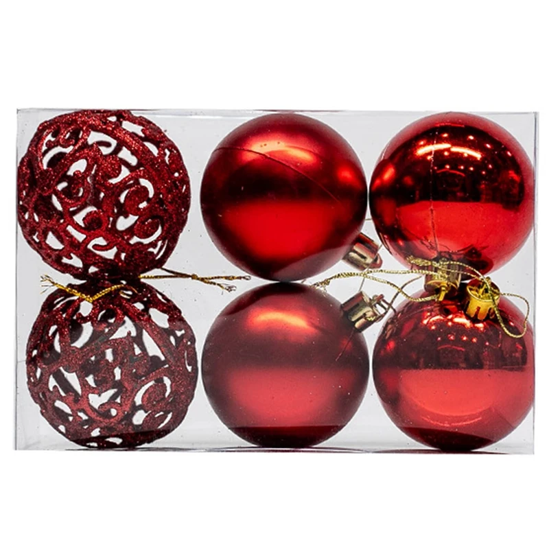 

6PCS Christmas Tree Decoration Ball, New Year Decoration Shopping Mall Ceiling Window Bright Hollow Ball