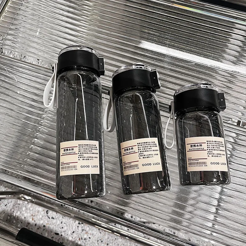 350/550/750 мл стеклянные прозрачные бутылки для воды с веревкой портативная