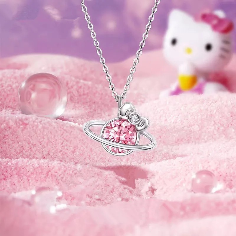 

Hello Kitty Woman Necklace Cute Children Moon Pendant Jewelry Accessories Cartoon Kitten Jewelry Accessories Wholesale
