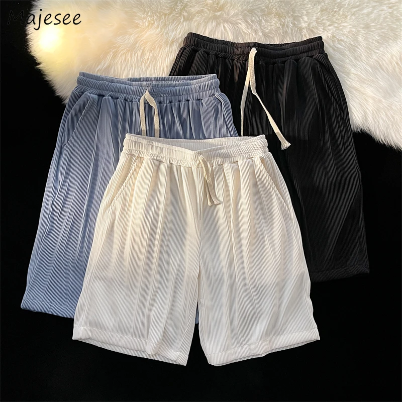 

Men Casual Shorts Breathable Baggy Ulzzang Male Trouser Simply All-match Pure Color Streetwear Handsome Cozy Summer Teens Trendy