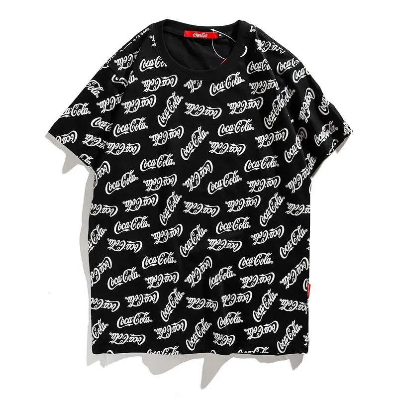 Футболка с коротким рукавом для мужчин и женщин принтом логотипа Coca-Cola |