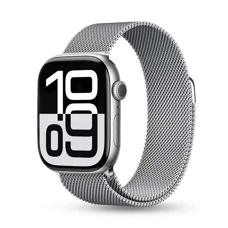 Фото Оригинальный миланский ремешок для Apple Watch Series 11, 10, 9, 7, SE, 6, 8, 46 мм, 42 мм, 44 мм, 45 мм, 40 мм, ремешок-браслет, Ultra 2, 3, 49 мм №1