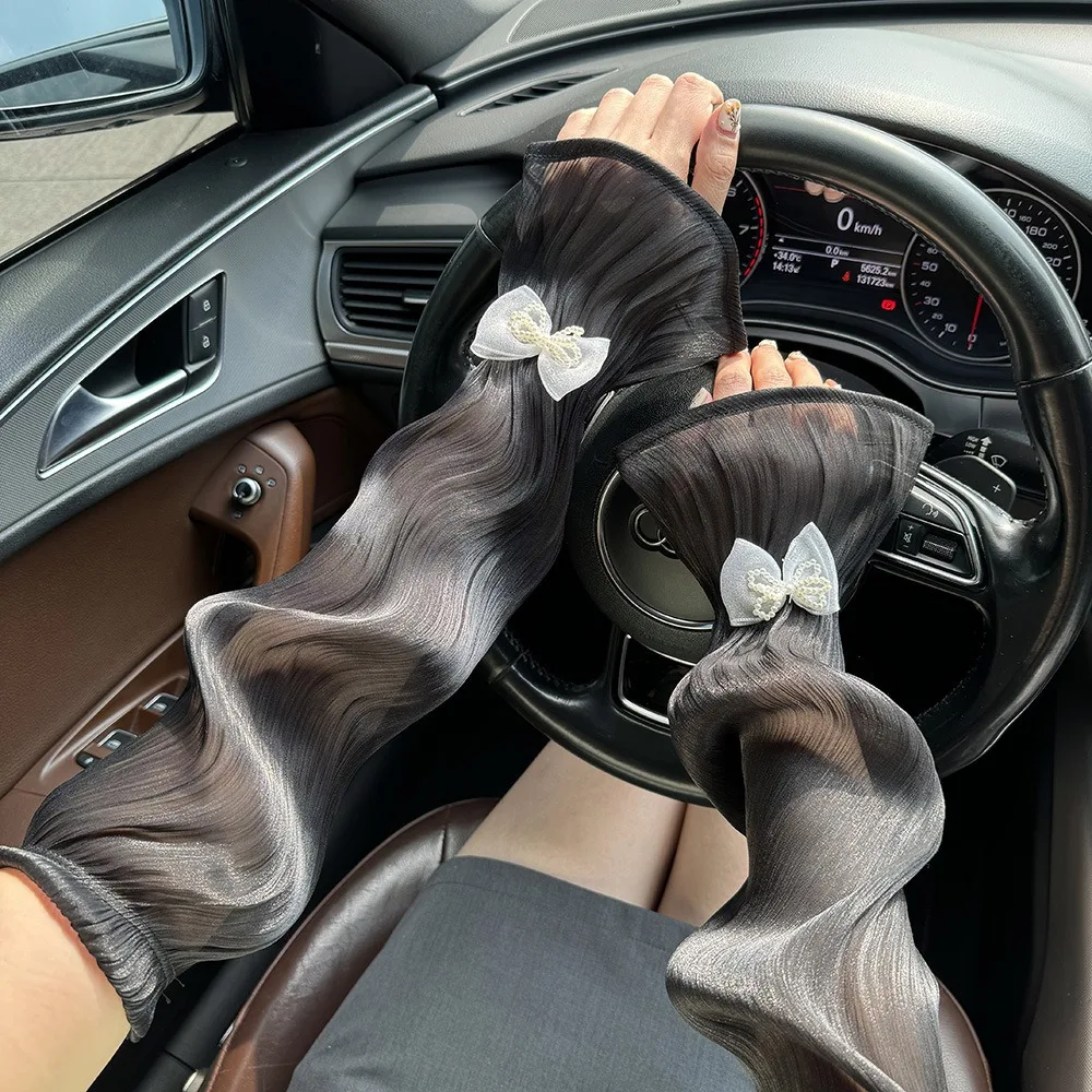 Милые кружевные сетчатые шелковые тонкие рукава дышащие портативные