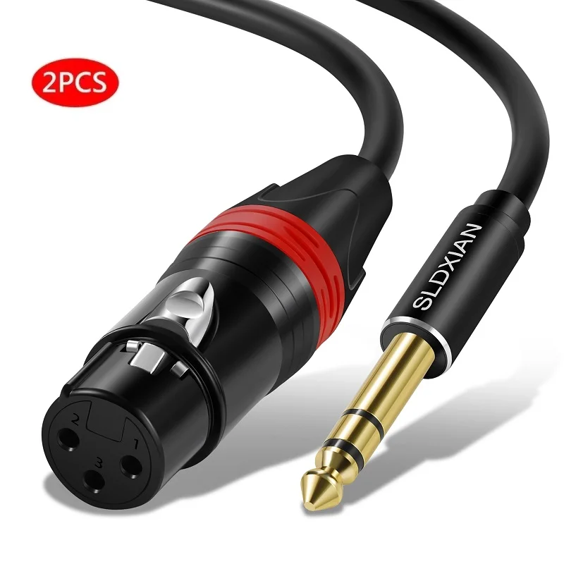 Кабель Lungfish XLR Мама-1/4 TRS 10 футов Плетеный стереоразъем 6 35 мм сбалансированный к