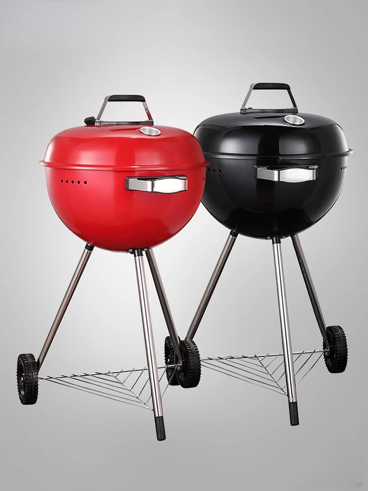 

Outdoor Barbecue Charcoal Courtyard Grill American Apple Braised Grill Grill Brazier Heating Stove Round Barbeque Accessories
