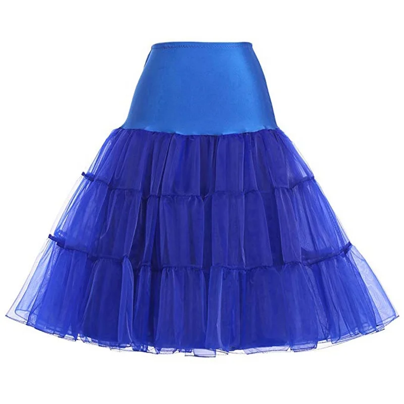 

Fashion Women 50s Petticoat Skirts Tutu Crinoline Underskirt Blue 2022