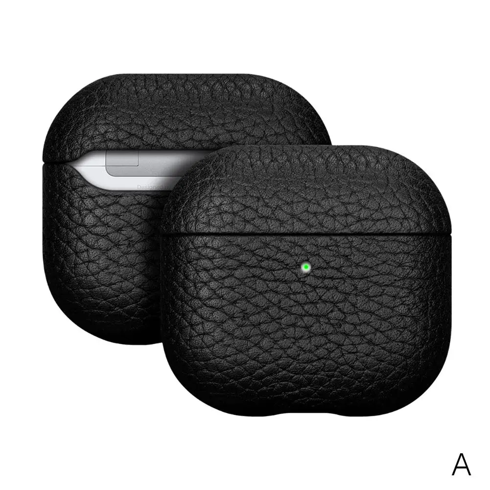 Для Airppods Pro 4 наушники из искусственной кожи зарядка кожаные аксессуары личи