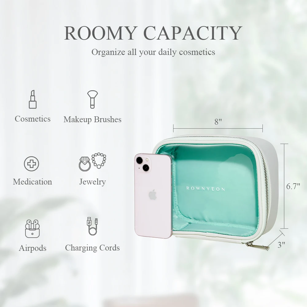 Прозрачная косметичка Rownyeon из ПВХ портативный органайзер для путешествий