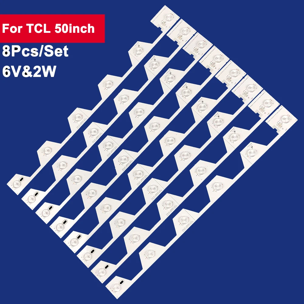 

8 шт., запасные части для TCL 50 дюймов, 510 мм, 6 в, 2 Вт
