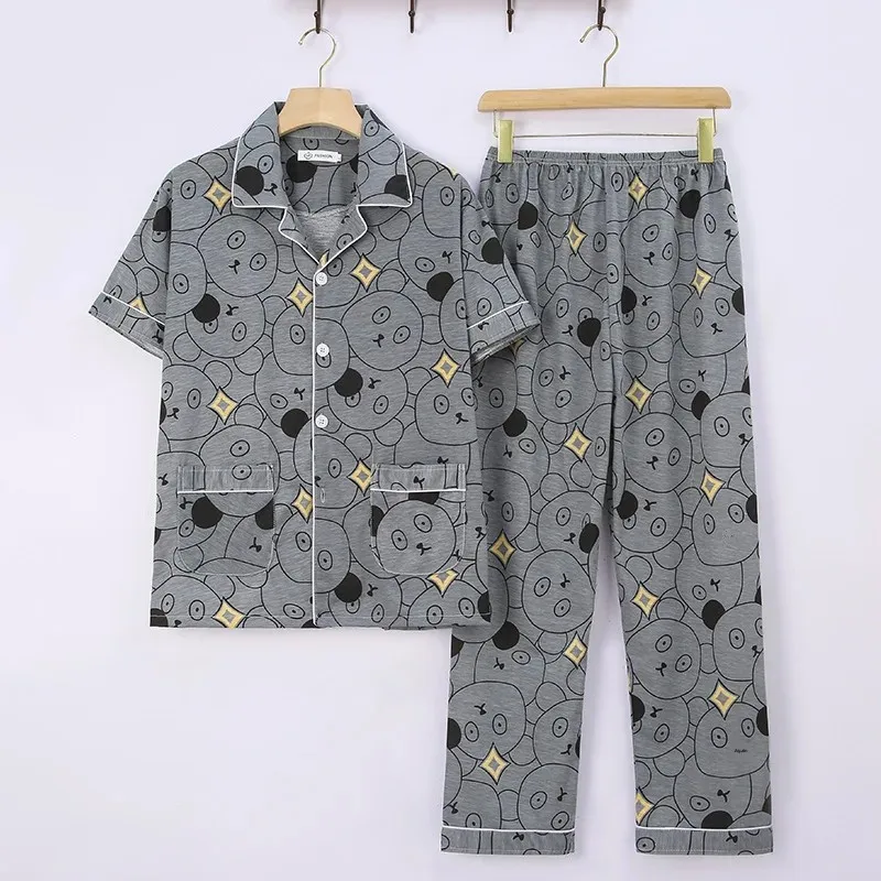 Новинка 2022 мужская одежда для сна летний кардиган с короткими рукавами верхняя