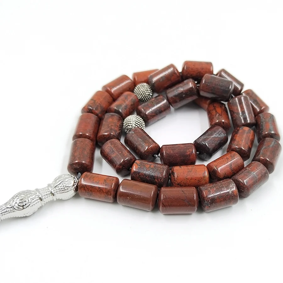 Натуральный Красный обсидиан Tasbih 33 45 66 99 турецкие модные мусульманские браслеты