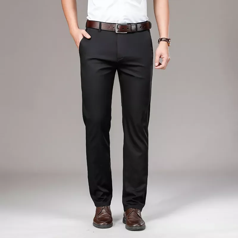 

NEW IN Color Men's Business Casual Pants Cotton Straight High Quality Office Dress Suit Trousers Male Brand Royal blue Grey