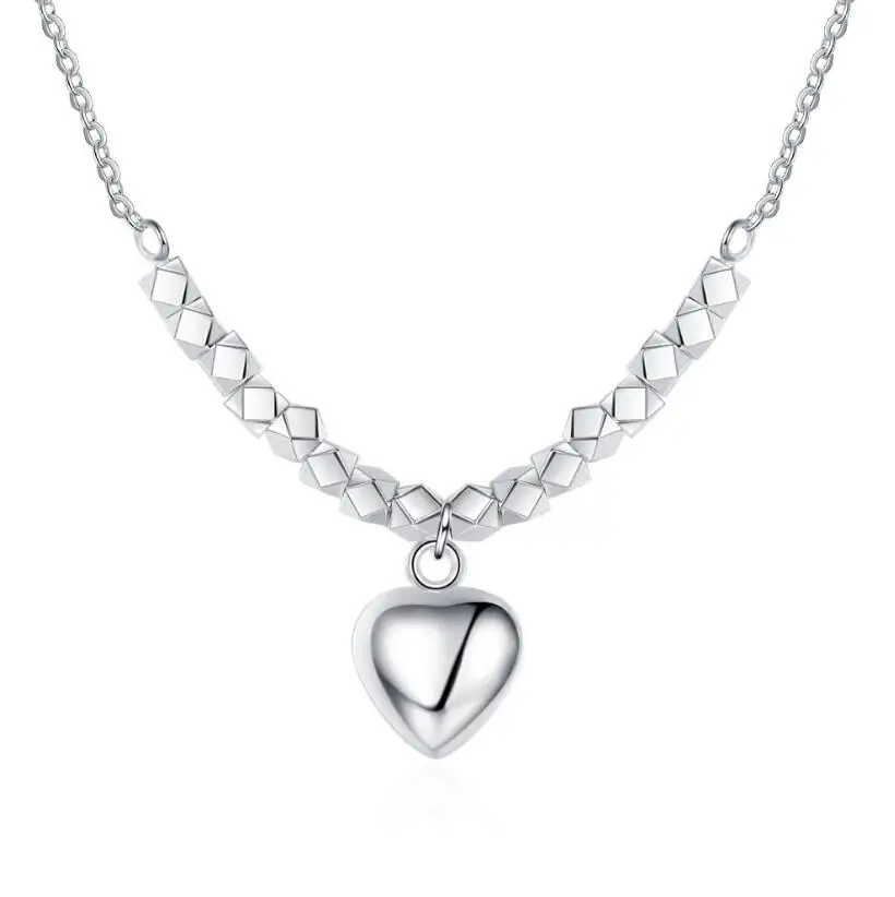 Романтическое ожерелье из стерлингового серебра 925 пробы с милым сердцем женское