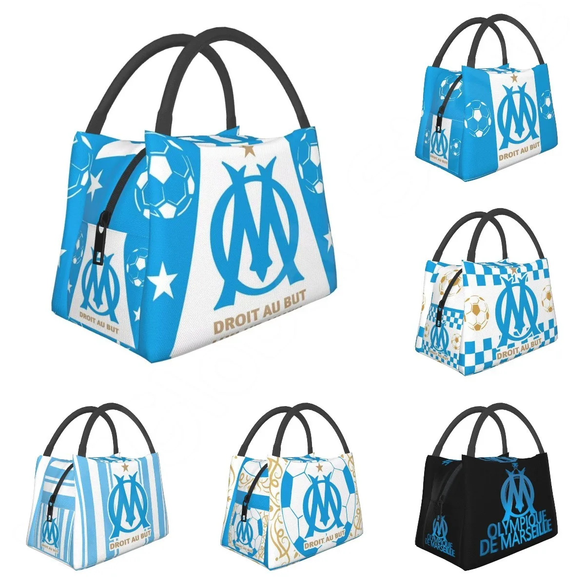 

Marseille Football Club Print Lunch Bag Thermal Large Capacity Lunch Box Insulated Bento Bag Olympique de Marseille Lunchboxes