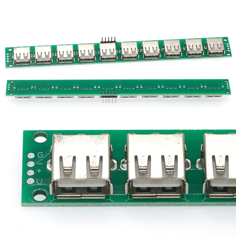 Фото Плата-адаптер USB 2.0 (женский) с 10 разъемами, тестовая плата, конвертер PCB, плата-переходник, вертикальная плата-адаптер 180 градусов №1