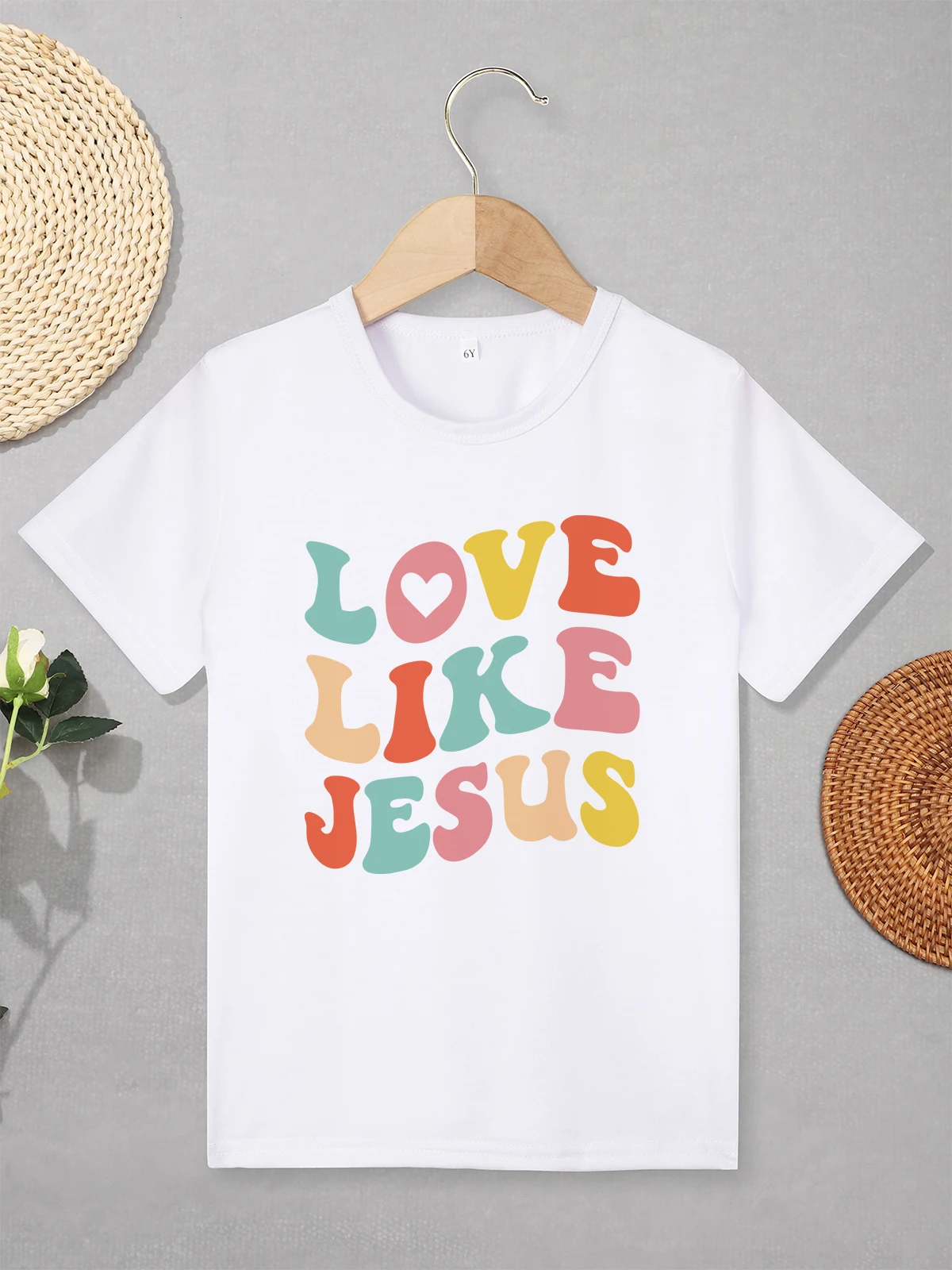 Красивая детская одежда с надписью Love Like и Иисусом для детей от 2 до 7 лет