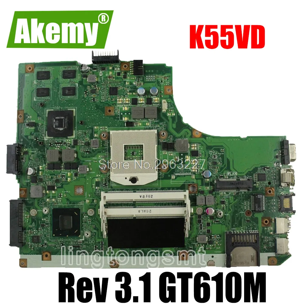 

K55VD Motherboard Rev 3.1 GeForce 610M DDR3 For Asus K55VD A55VD F55VD Laptop motherboard K55VD Mainboard K55VD Motherboard