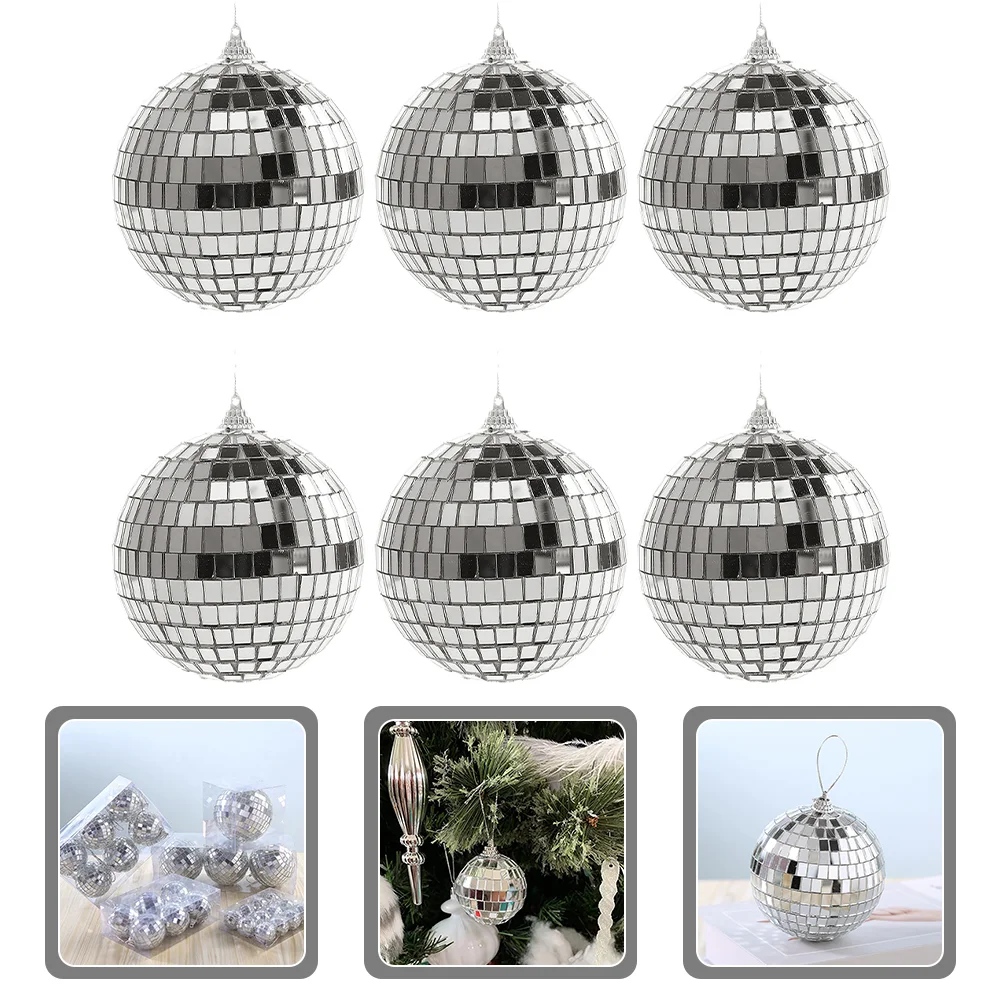 Discoballs Mirror Tree Party Hanging Small Christmas Ornament Decoration Silver Pendants Glasses Topper Decorativeornaments