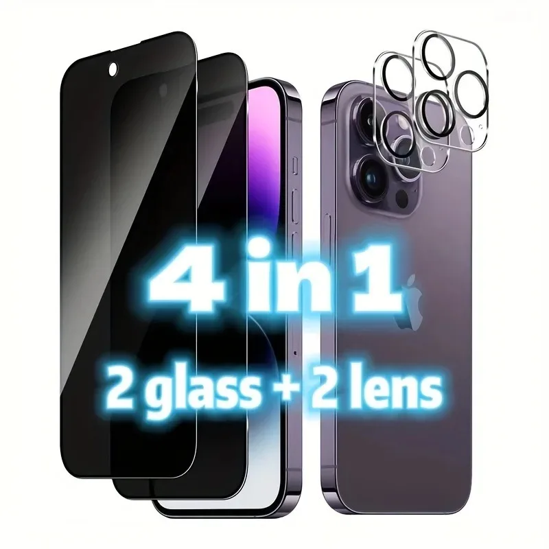 4 шт. защитная пленка для экрана iPhone 14 15 Pro Max 13 12 Mini 11