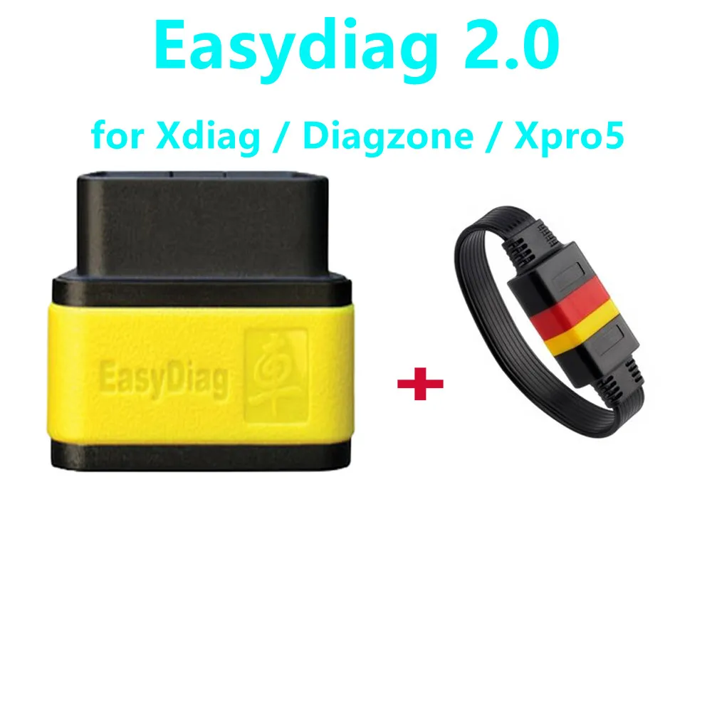 Адаптер Easydiag 2,0 OBD2 с поддержкой Bluetooth для автомобильного сканера Xdiag / Diagzone / Xpro5 с 16-контактным удлинительным кабелем OBDII A +