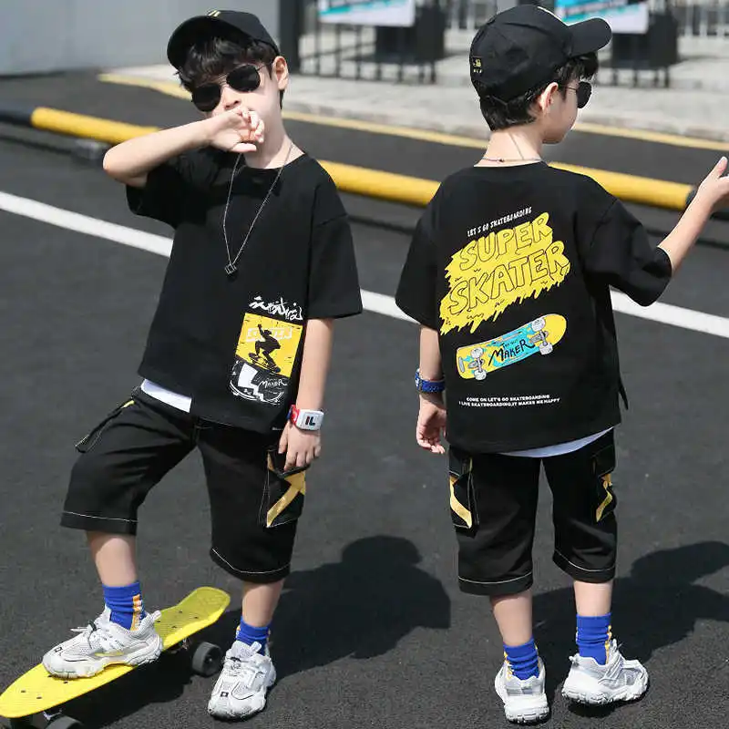 

Новинка, осенне-зимний комплект одежды для мальчиков, Свитшот и штаны, спортивные костюмы, детский спортивный костюм, детская одежда