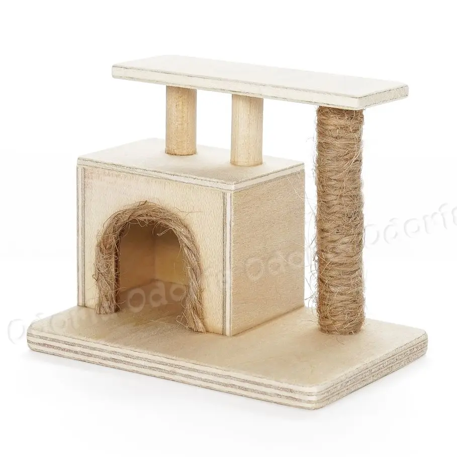 Odoria 1:12 Miniature Wooden Cat Tree Scratching Tower Post 