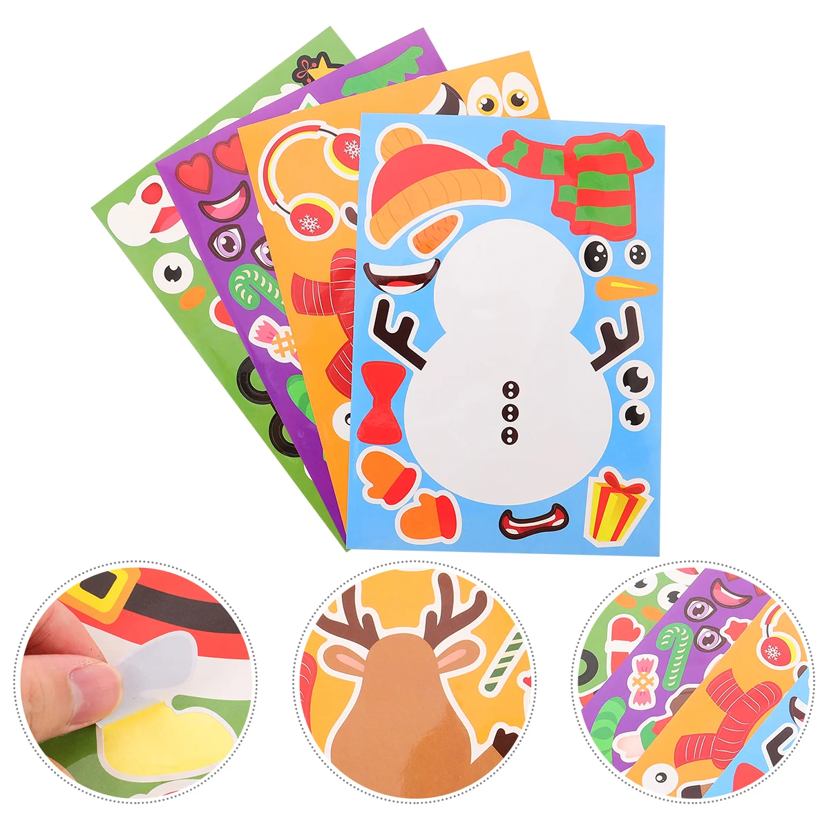 

16pcs Christmas Party Filler Snowman Face Sticker Christmas Sticker for Kids Christmas Theme Stickers