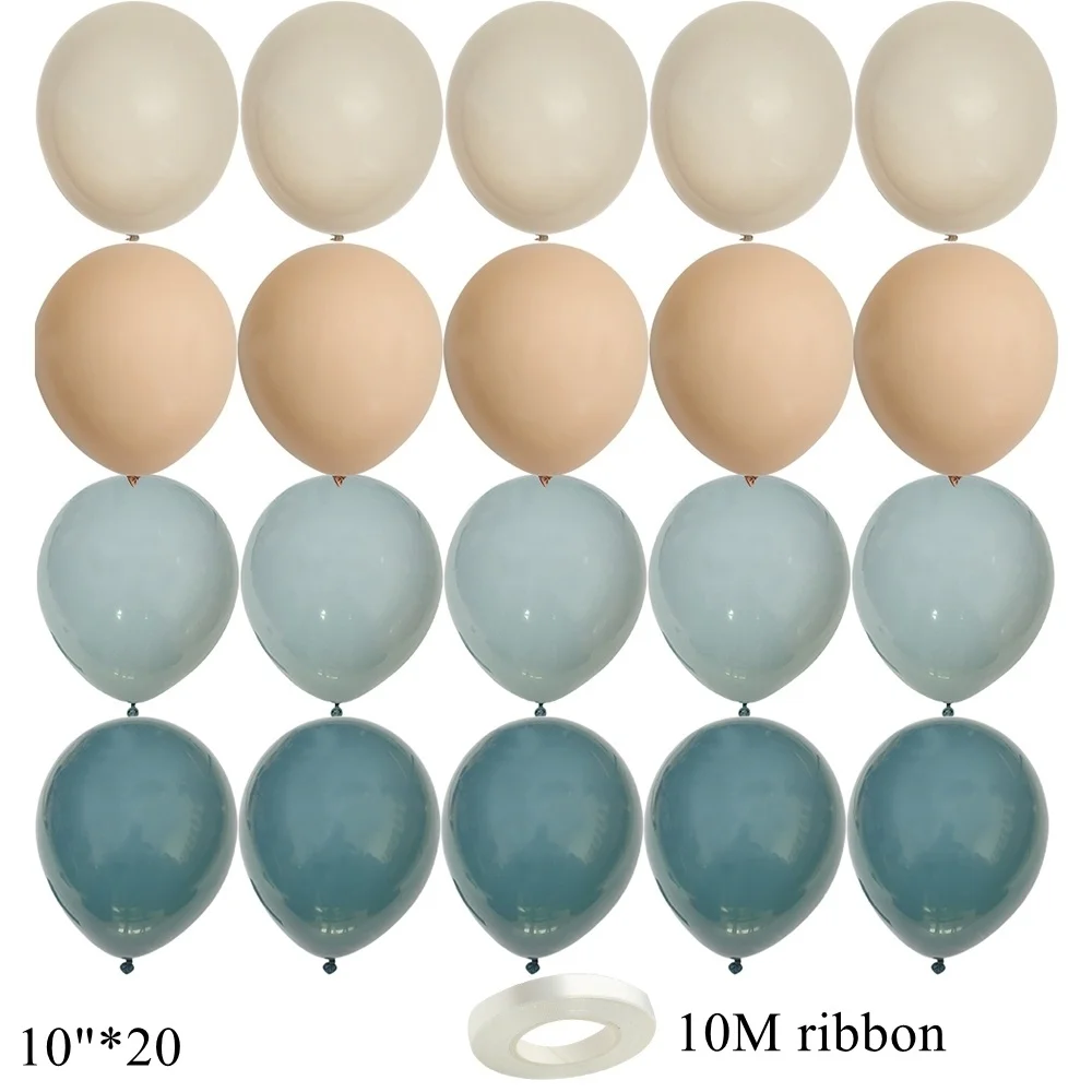 

Набор воздушных шаров Tissy 10 дюймов винтажный синий серый