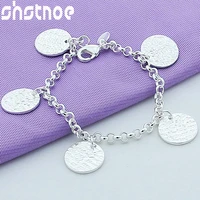 925 sterling silver five round grain bracelet chain for women party engagement wedding birthday gift fashion charm jewelry
