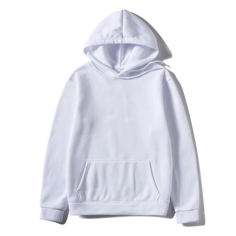 Autumn and Winter Men's Fleece Hooded Sweater Men's and Women's Casual Fashion Solid Color Hooded Sweater Couple Fleece-Lined Wa