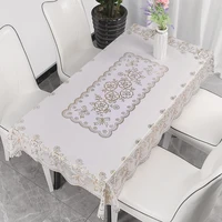 europe waterproof scalding and oil proof pvc gilded lace tablecloth long printing table cloth for living room cover household