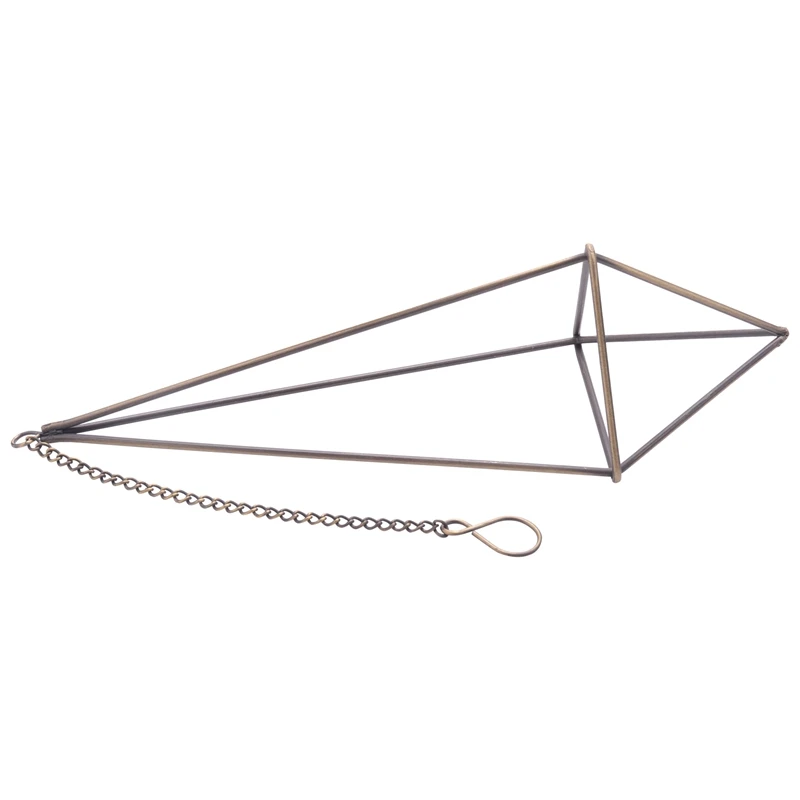 

1 Pack Hanging Air Plant Holder For Tillandsia Display Geometric Planter With Chains Home Decor For Air Plants, Bronze