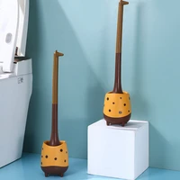 pipe toilet brush set long handle cartoon deer shaped removable floor drainage base cleaning family bathroom