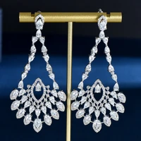 hibride spracking water drop design top quality cubic zirconia dangle earring for women jewelry boucles doreille bijoute e 1111