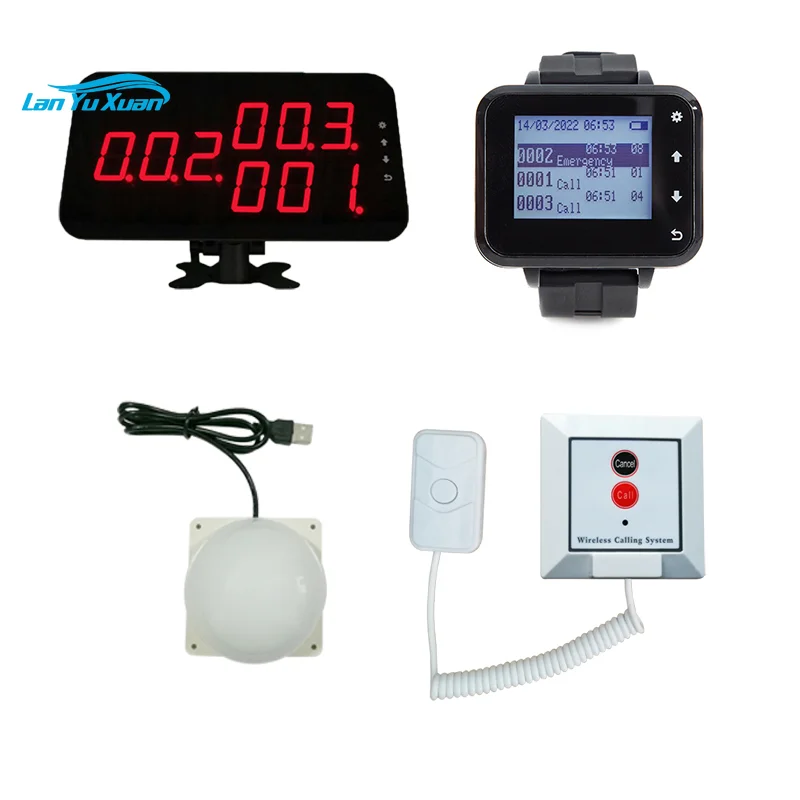 

Wireless Nurse Call System For Hospital Clinic Strong Signal Made in China with Display Receiver Bell Button Watch and Light